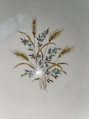 H Canonsburg Pottery Skyline Blue Wheat Flower Dinner Serving Oval Dish USA